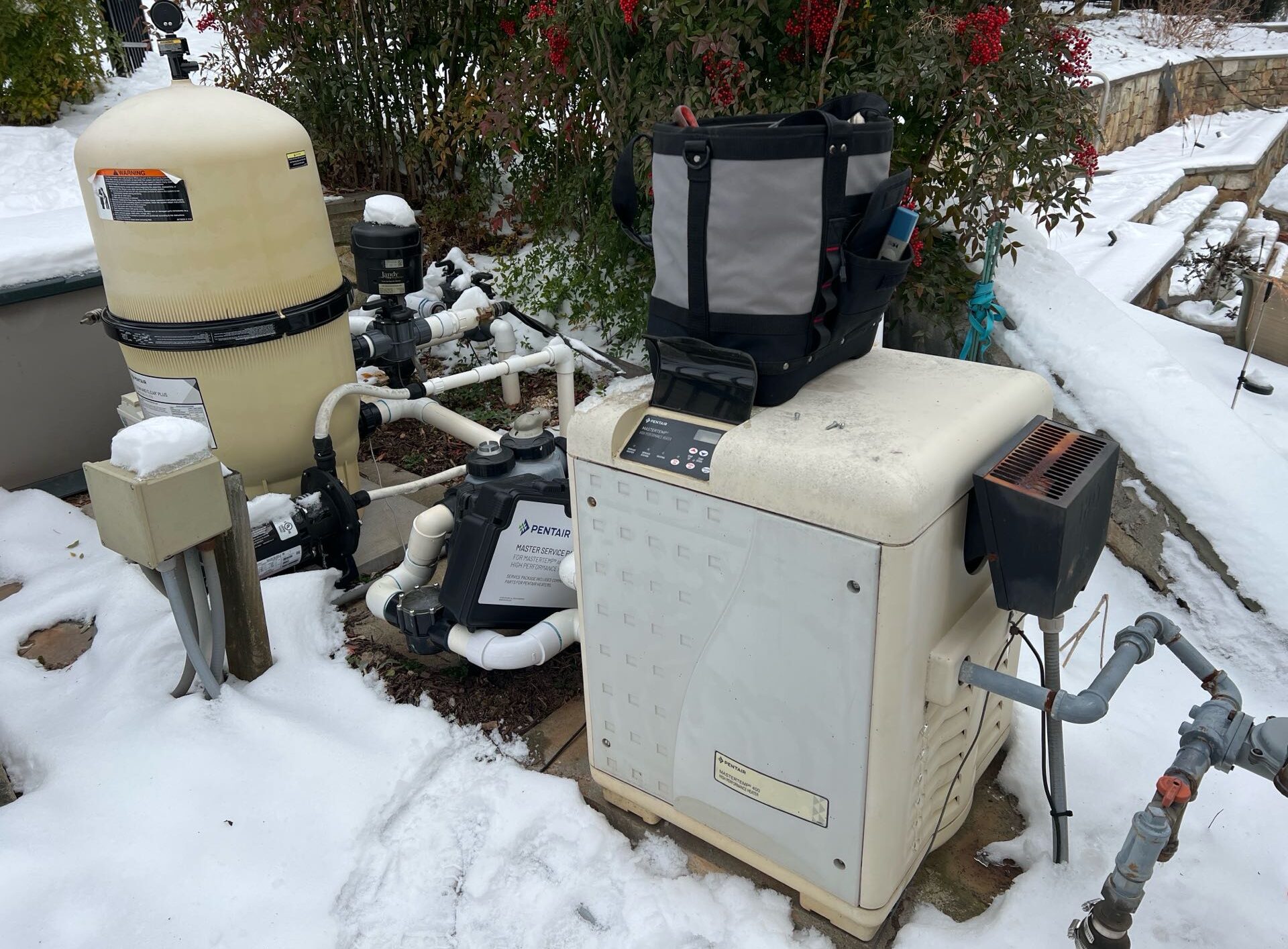 Pool filter and Heater in the winter